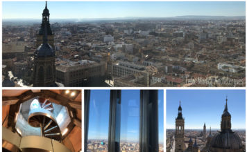 Visitar y conocer Zaragoza con niños subida a la torre del Pilar