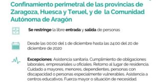 Aragón mantiene la limitación de circulación fuera de la Comunidad hasta el 20 de diciembre
