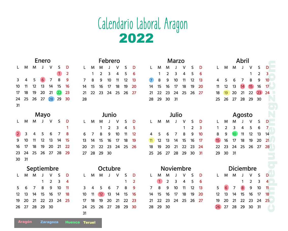 Festivos En Aragon 2023 Calendario laboral en Aragón para 2022 - Con peques en Zaragoza