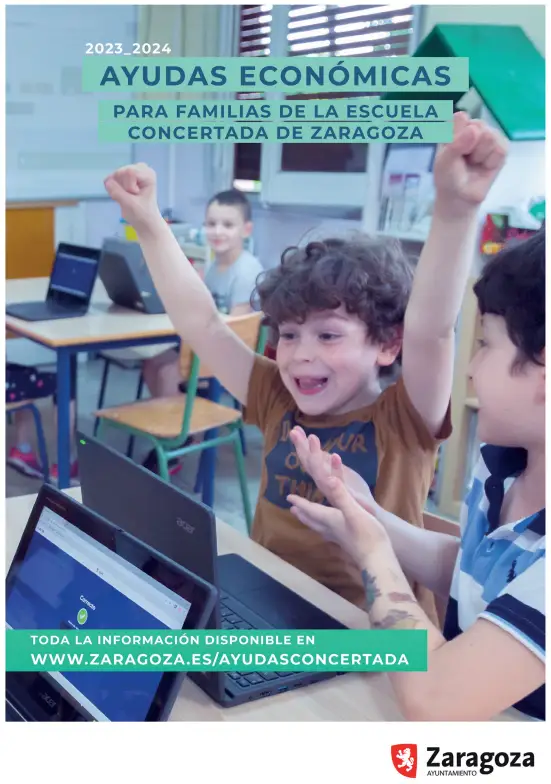 información de las ayudas al alumnado y familias de la escuela concertada en Zaragoza